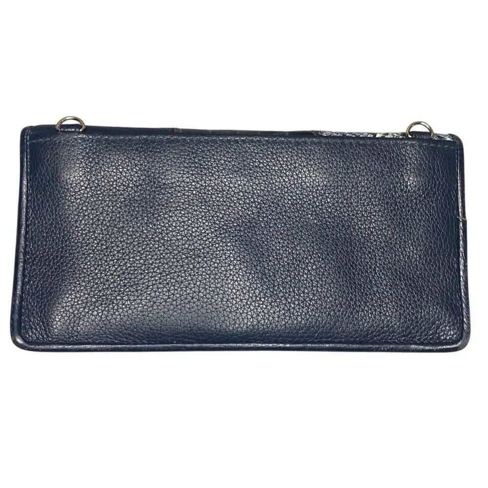Brighton Wallet Off The Grid Rockmore Patchwork Blue Leather 7.5”x4” READ
